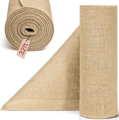12" x 10 yd Burlap Table Runners, Jute Burlap Runner for Table, Natural Burlaps Tables Runners, Rustic Farmhouse Jute Country Vintage Burlaps Roll Runner for Wedding, Party Tables Decorations in Kuwait
