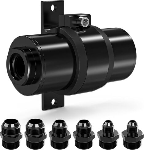Premium 10 Micron Inline Fuel Filter with 6AN 8AN 10AN Adapters & Universal 50MM Clamp - High Flow Universal Fit for Automotive, Racing and Performance Fuel Systems in Saudi Arabia