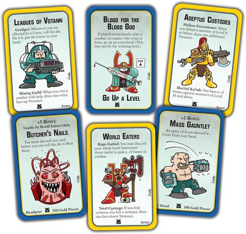 Munchkin Warhammer 40000 ضغينة وجور | الأعمار 10+ | 3-6 لاعبين | 112 بطاقة إضافية تتميز بـ Adeptus Custodes ورابطات Votann وجيوش World Eaters للعبة Epic Grimdark in Kuwait