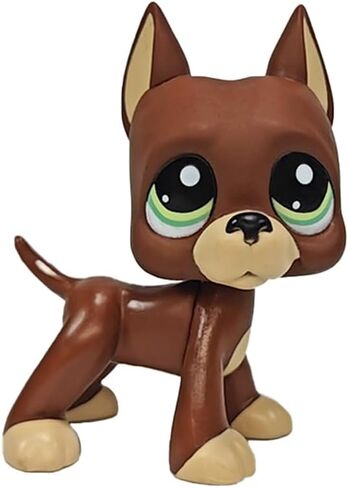 #1519 Mini Pet Toys Brown Great Dane Dog Animal Figure in Saudi Arabia