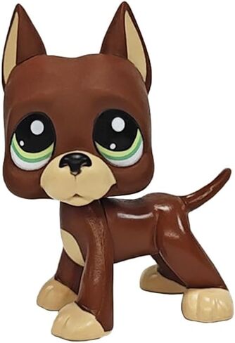 #1519 Mini Pet Toys Brown Great Dane Dog Animal Figure in Saudi Arabia
