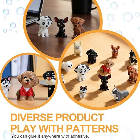 24-Piece 3D Printed Dog Figurine Set Exquisitely Crafted Mini Puppies with Lifelike Details Children's Mini 3D Printed Animal Toys Stress Relief Toys, Dog Statues, Cake Decorations, Party Favors in Saudi Arabia