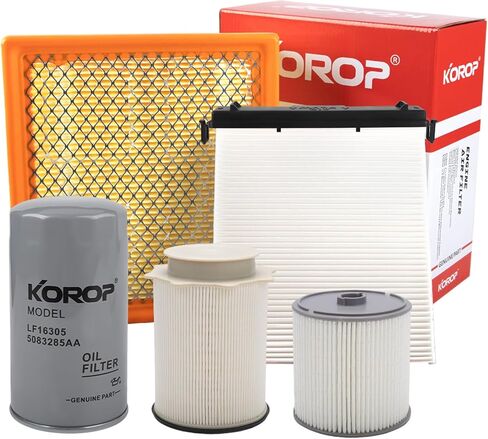 6.7L Cummins Fuel Filter Oil Filter Air Filter and Cabin Air Filter Kit Compatible with 2019-2024 Dodge RAM 2500 3500 4500 5500 Diesel Replaces 68436631AA 68157291AA 5083285AA 53034051AB 68406048AA in Kuwait