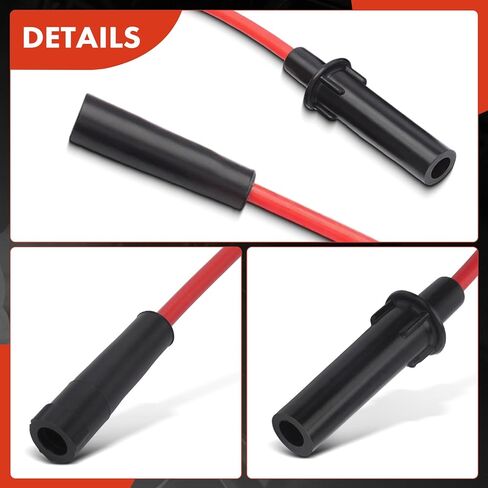 A-Premium 6 PCS Spark Plug Wires Compatible with Dodge Grand Caravan 2001-2010, Caravan 2001-2007 & Chrysler Town & Country 2001-2010, Pacifica 2005-2008, Grand Voyager & Volkswagen Routan, Red in Kuwait