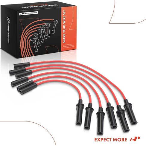 A-Premium 6 PCS Spark Plug Wires Compatible with Dodge Grand Caravan 2001-2010, Caravan 2001-2007 & Chrysler Town & Country 2001-2010, Pacifica 2005-2008, Grand Voyager & Volkswagen Routan, Red in Kuwait