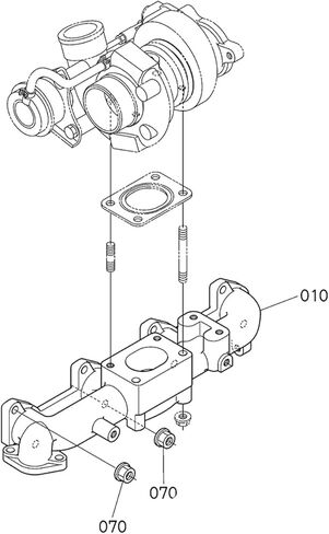1J540-17010 1J540-17012 1J540-17013 1J540-17014 Turbocharger Fits for Kubota V3800-CR Engine VL90-2 SVL90-2C SVL95-2SC loader M8560 M8560HD12 M8560HDC M8560HDCC12 M8560HF M8560HFC tractor in Kuwait