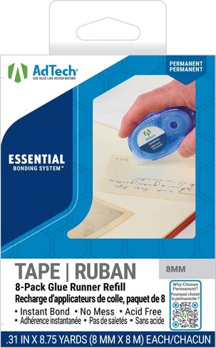 عبوات شريط لاصق دائمة من AdTech 05674، عبوة من 8 قطع، شفافة in Kuwait