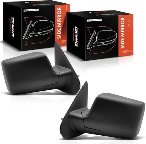 زوج A-Premium (2) مرآة باب كهربائية جانبية للسائق والراكب - متوافقة مع Ford Ranger 2006-2011 وMazda 2006-2007 - B2300/B3000/B4000 - مرآة رؤية خلفية خارجية غير قابلة للطي يدويًا باللون الأسود in Kuwait