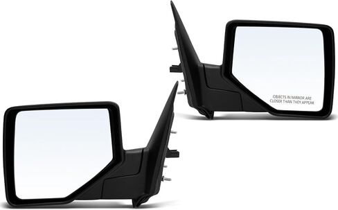 زوج A-Premium (2) مرآة باب كهربائية جانبية للسائق والراكب - متوافقة مع Ford Ranger 2006-2011 وMazda 2006-2007 - B2300/B3000/B4000 - مرآة رؤية خلفية خارجية غير قابلة للطي يدويًا باللون الأسود in Kuwait