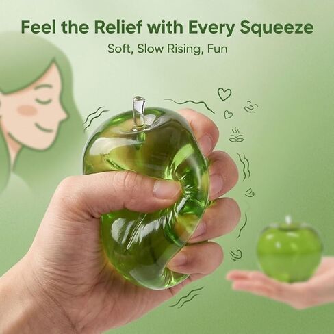 Stress Relief Toy, Stress Relief Fruit Toy, Slow Rebound Clear Fruit Squeeze Fidget Toy Pressure Relief Soft Stress Ball Pinch Sensory Toy (Cyan) in Kuwait