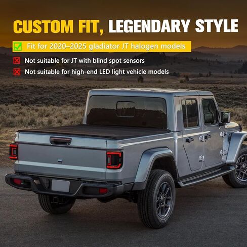 مصابيح خلفية LED من BUNKER INDUST مناسبة لسيارة Jeep Gladiator JT 2020-2025، زوج واحد من مصباح الفرامل الخلفي الذيل ضوء الانعطاف مجموعة ضوء الجري العكسي، عدسات مدخنة in Kuwait