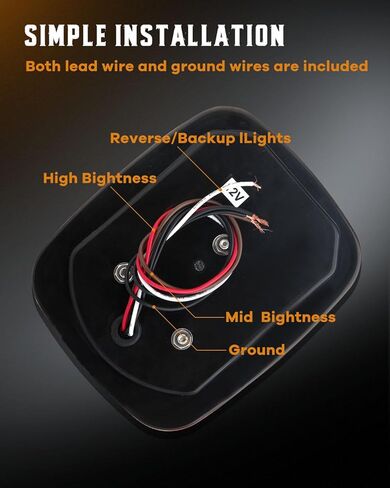 cciyu 2x Universal 16 LED توقف الذيل بدوره إشارة النسخ الاحتياطي عكس الفرامل التخليص أضواء ماركر مصابيح أحمر / أبيض مربع مزيج الشاحنات المسطحة بدوره المصابيح الخلفية لجيب YJ TJ JK CJ in Kuwait