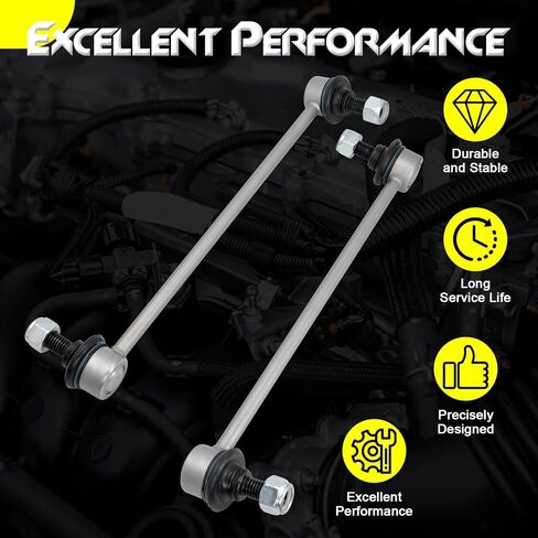 2PCS Zinc Nickel Alloy Front Stabilizer Sway Bar End Link, Compatible with Chevy Equinox, Captiva Sport ＆ GMC Terrain ＆ Pontiac Torrent ＆ Saturn Vue ＆ Suzuki XL-7, K750188 K750189 in Saudi Arabia