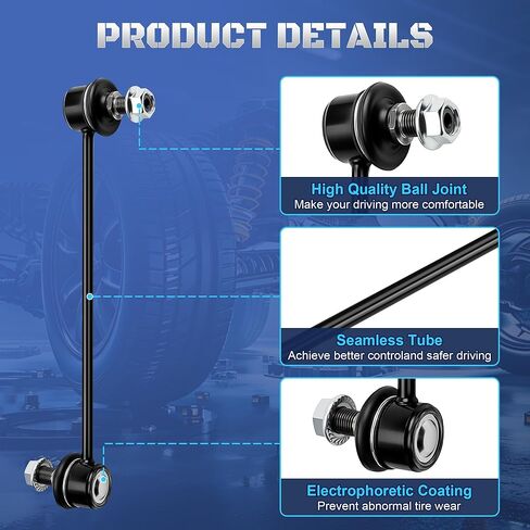 K750032 Front Stabilizer Sway Bar End Links Compatible with 2007 2008 2009 2010 2011 2012 Hyundai Elantra & Kia Optima Rondo Magentis, 2010-2013 Kia Forte Forte5, Set of 2 in Kuwait