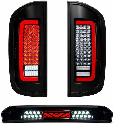 Tail Light + 3rd Third Brake Cargo Lamp for Dodge Ram 1500（2007-2008）, Ram 2500 3500（2007 2008 2009）.Upgraded Version Rear Taillight Assembly and High Mount Stop Light. in Saudi Arabia