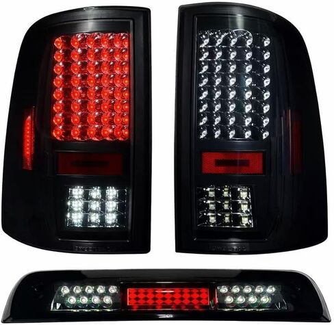 Tail Light + 3rd Third Brake Cargo Lamp for Dodge Ram 1500（2007-2008）, Ram 2500 3500（2007 2008 2009）.Upgraded Version Rear Taillight Assembly and High Mount Stop Light. in Saudi Arabia