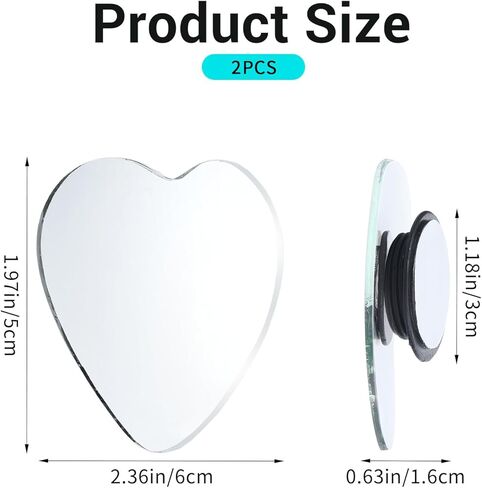 2 Pcs Heart Shaped Blind Spot Mirrors Car Side Mirror Blindspot Universal Fit Adjustabe Angle Convex Rearview Mirror for Enhanced Safety Stick Cute Automotive Exterior Accessories for Cars SUVs Trucks in Kuwait