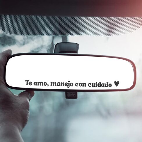 6pcs Te Amo Maneja Con Cuidado Stickers, 13x2cm/5.12x0.79in Spanish I Love You Drive Safe Mirror Waterproof Sticker Motivational Automotive Auto Rearview Rear View Cars Reminder Gift Accessories in Kuwait
