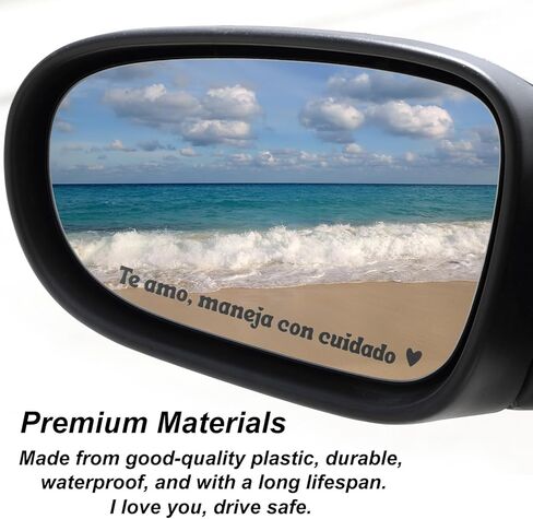 6pcs Te Amo Maneja Con Cuidado Stickers, 13x2cm/5.12x0.79in Spanish I Love You Drive Safe Mirror Waterproof Sticker Motivational Automotive Auto Rearview Rear View Cars Reminder Gift Accessories in Kuwait