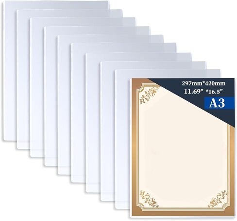 6 Pieces 8.2" x 11.6" A4 Sized Rigid Print Protectors, Clear Hard Plastic Sheet Protectors, Top Loading Plastic Paper Sleeves Cover for Photo Posters Birth Certificates Menu Document Holder (6pcs) in Kuwait