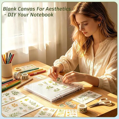 2PCS Clear A5 Binder Cover, Transparent 6 Hole Budget Binder for Office Use, Minimalist Refillable 6 Ring A5 Notebook Cover for Budget Binders, Journals & Office Planners (8.27" x 5.91") in Saudi Arabia