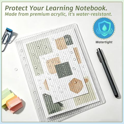 2PCS Clear A5 Binder Cover, Transparent 6 Hole Budget Binder for Office Use, Minimalist Refillable 6 Ring A5 Notebook Cover for Budget Binders, Journals & Office Planners (8.27" x 5.91") in Saudi Arabia