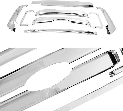 IKON MOTORSPORTS, Front Bumepr Grille Compatible With 2011-2016 Ford F-250 Super Duty, OE Style ABS Plastic Chrome Front Bumper Upper Hood Grille Insert Assembly Replacement Set of 5PCS in Kuwait