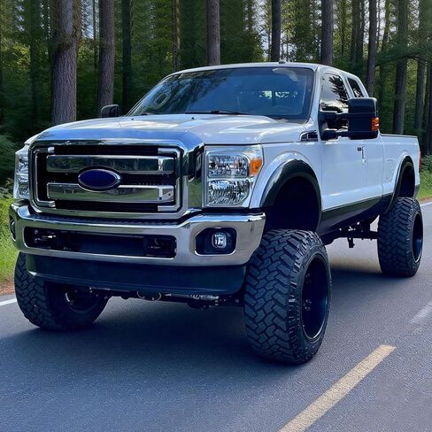 IKON MOTORSPORTS, Front Bumepr Grille Compatible With 2011-2016 Ford F-250 Super Duty, OE Style ABS Plastic Chrome Front Bumper Upper Hood Grille Insert Assembly Replacement Set of 5PCS in Kuwait