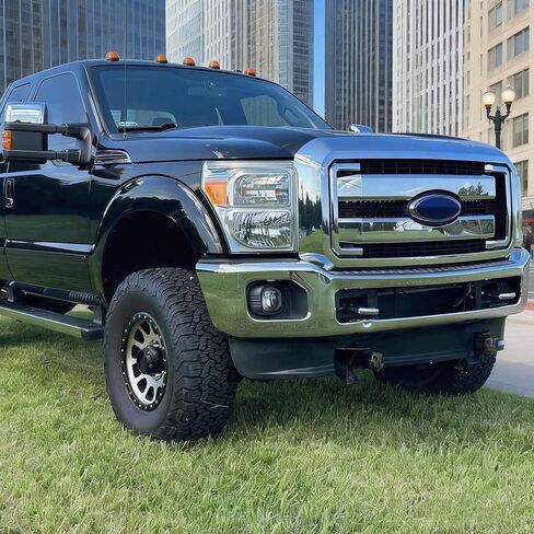 IKON MOTORSPORTS, Front Bumepr Grille Compatible With 2011-2016 Ford F-250 Super Duty, OE Style ABS Plastic Chrome Front Bumper Upper Hood Grille Insert Assembly Replacement Set of 5PCS in Kuwait