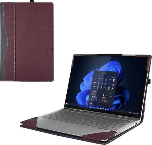 حافظة كمبيوتر محمول لجهاز Lenovo ThinkPad X1 2-in-1 Gen 11 Aura Edition (14 بوصة Intel) كمبيوتر محمول [غير متوافق مع أي طراز آخر] حافظة كمبيوتر محمول من جلد البولي يوريثان قابلة للفصل 2 في 1 (أزرق) in Kuwait