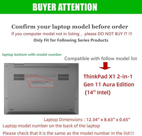 حافظة كمبيوتر محمول لجهاز Lenovo ThinkPad X1 2-in-1 Gen 11 Aura Edition (14 بوصة Intel) كمبيوتر محمول [غير متوافق مع أي طراز آخر] حافظة كمبيوتر محمول من جلد البولي يوريثان قابلة للفصل 2 في 1 (أزرق) in Kuwait