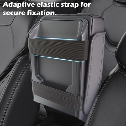 Upgraded Heightening Cup Holder Car Center Console Cover, Leather Car Armrest Cover Cushion with 2 Storage Bags,Car Armrest Storage Box Interior Accessories for Most Vehicles (Black) in Saudi Arabia