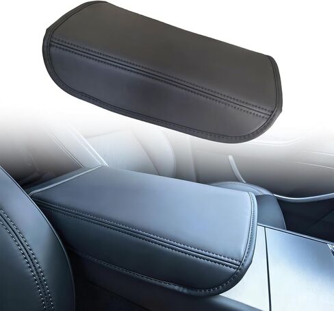 Tesla Armrest Cover for Model 3 (2017–2024) & Model Y (2020–2024), Soft Padded Center Console Armrest Protector, Comfortable Elbow Support, Easy Install, Black in Saudi Arabia