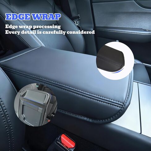 Tesla Armrest Cover for Model 3 (2017–2024) & Model Y (2020–2024), Soft Padded Center Console Armrest Protector, Comfortable Elbow Support, Easy Install, Black in Saudi Arabia