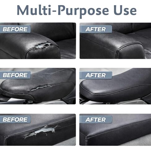 SAVUK Leather Repair Patch,4 x 63 Inches self Adhesive Vinyl Leather Repair Kit for Car Seat, Chairs, Couch, Sofa, Boat Black (Black) in Kuwait