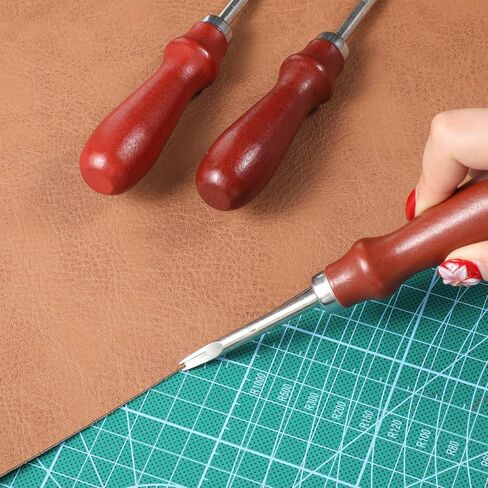 3 PCS Leather Edge Bevelers Leather Burnishing Tool Leathers Beveler Tool with Wooden Handle Edge Skiving Beveler for DIY Leathercraft Working (1.5 mm, 1.0 mm, 0.8 mm) in Saudi Arabia