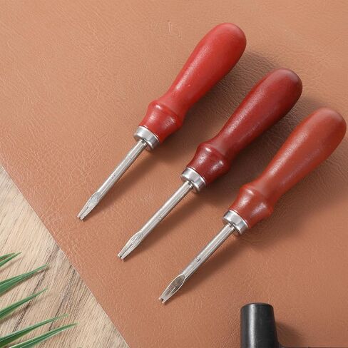 3 PCS Leather Edge Bevelers Leather Burnishing Tool Leathers Beveler Tool with Wooden Handle Edge Skiving Beveler for DIY Leathercraft Working (1.5 mm, 1.0 mm, 0.8 mm) in Saudi Arabia