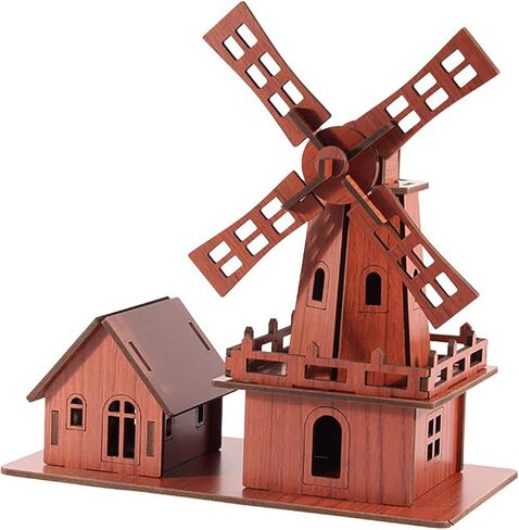 3D Puzzles for Adults, Log Cabin DIY Wooden House Model Kits for Adults to Build, Country Cottage Building Model, 3D Jigsaw Brain Teaser Puzzle, Dollhouse (Holland Windmill) in Saudi Arabia
