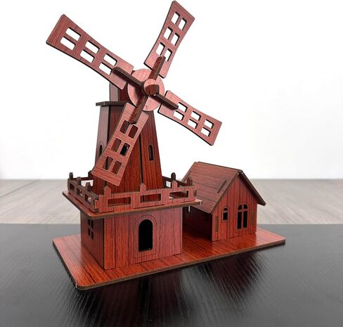 3D Puzzles for Adults, Log Cabin DIY Wooden House Model Kits for Adults to Build, Country Cottage Building Model, 3D Jigsaw Brain Teaser Puzzle, Dollhouse (Holland Windmill) in Saudi Arabia