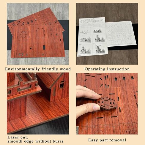 3D Puzzles for Adults, Log Cabin DIY Wooden House Model Kits for Adults to Build, Country Cottage Building Model, 3D Jigsaw Brain Teaser Puzzle, Dollhouse (Holland Windmill) in Saudi Arabia