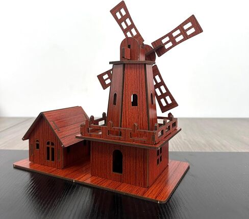 3D Puzzles for Adults, Log Cabin DIY Wooden House Model Kits for Adults to Build, Country Cottage Building Model, 3D Jigsaw Brain Teaser Puzzle, Dollhouse (Holland Windmill) in Saudi Arabia