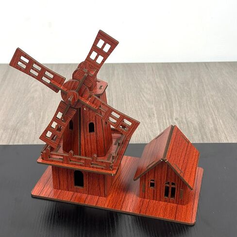 3D Puzzles for Adults, Log Cabin DIY Wooden House Model Kits for Adults to Build, Country Cottage Building Model, 3D Jigsaw Brain Teaser Puzzle, Dollhouse (Holland Windmill) in Saudi Arabia