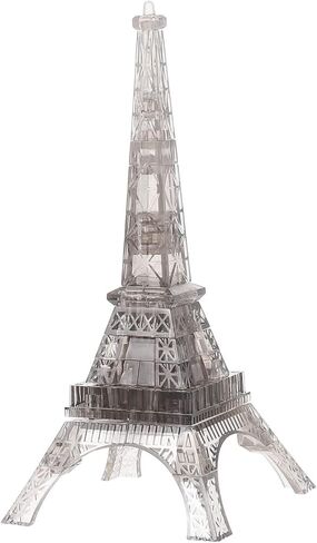 3D Transparent Eiffel Tower Puzzle Crystal Jigsaw Puzzle Eiffel Jigsaw Pieces Building Blocks Brain Teaser Educational Children Early Learning Grey in Kuwait