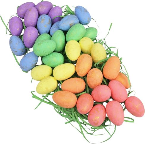 Mini Foam Easter Eggs, Multicolored Egg Party Decorations, Spring Craft Supplies or Centerpiece Props, Style May Vary, 36 Total in Saudi Arabia