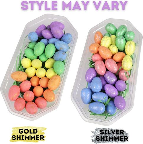 Mini Foam Easter Eggs, Multicolored Egg Party Decorations, Spring Craft Supplies or Centerpiece Props, Style May Vary, 36 Total in Saudi Arabia