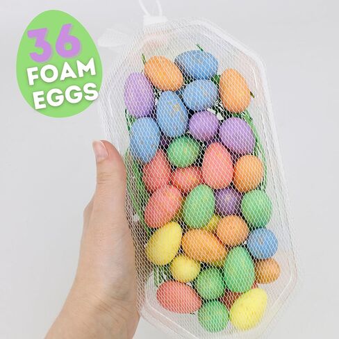 Mini Foam Easter Eggs, Multicolored Egg Party Decorations, Spring Craft Supplies or Centerpiece Props, Style May Vary, 36 Total in Saudi Arabia