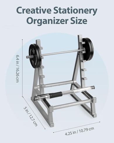 Squat Rack Pen Holder Desk Accessories, Gym Pen Holder Funny Office Decor Phone Holder Fun Desktop Accessories for Office Mini Pen Organizer Unique for All Fitness Enthusiasts and Weightlifting Fans in Saudi Arabia