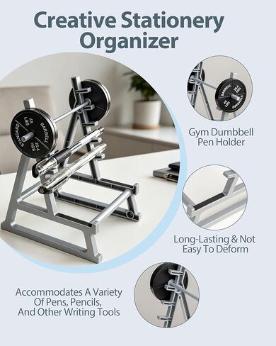 Squat Rack Pen Holder Desk Accessories, Gym Pen Holder Funny Office Decor Phone Holder Fun Desktop Accessories for Office Mini Pen Organizer Unique for All Fitness Enthusiasts and Weightlifting Fans in Saudi Arabia