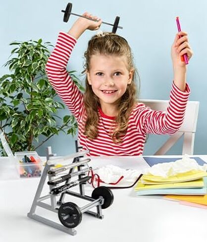 Squat Rack Pen Holder Desk Accessories, Gym Pen Holder Funny Office Decor Phone Holder Fun Desktop Accessories for Office Mini Pen Organizer Unique for All Fitness Enthusiasts and Weightlifting Fans in Saudi Arabia