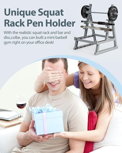 Squat Rack Pen Holder Desk Accessories, Gym Pen Holder Funny Office Decor Phone Holder Fun Desktop Accessories for Office Mini Pen Organizer Unique for All Fitness Enthusiasts and Weightlifting Fans in Saudi Arabia